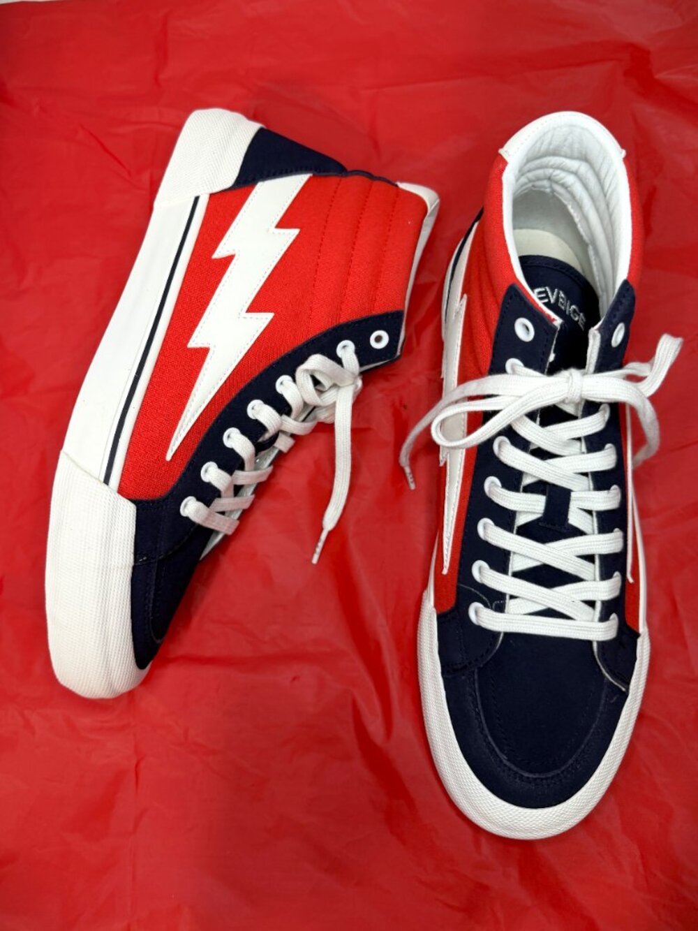 Revenge x Storm Vol. 2 Hi Top Red/Navy White Sneakers Rare New in Box